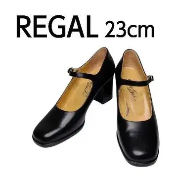 REGAL 블랙 스트랩 하이힐 23cm