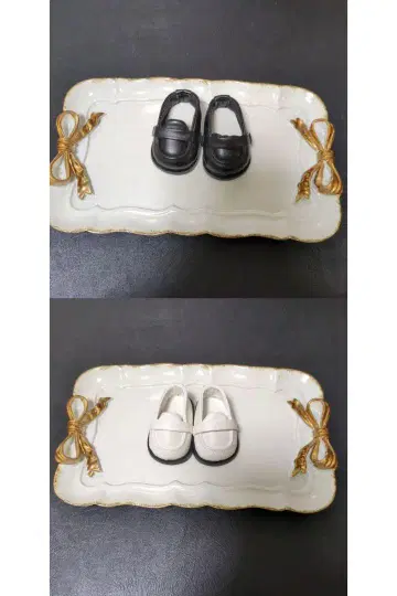 인형 신발 20cm 로퍼풍 블랙 화이트 세트