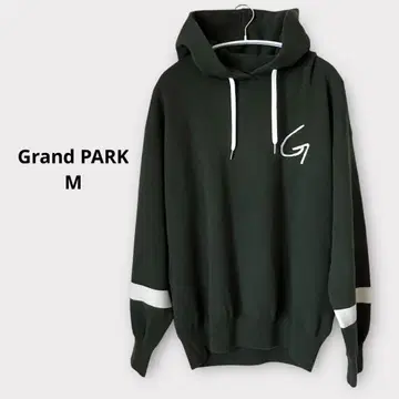 [ Grand PARK ] 다크 그린 후드 부착 후드티 니트 M