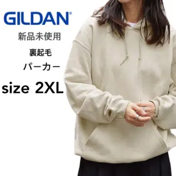[ 길단 ] 새상품 8oz 속기모 무지 풀오버 후드티 베이지 2XL