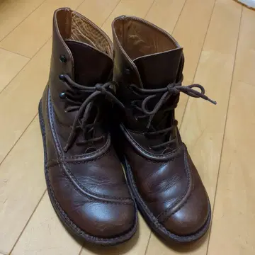 trippen 브라운 가죽 하이컷 부츠