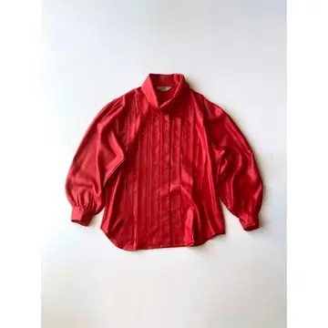 Used 레드 x 골드 스터드 레트로 볼륨 블라우스