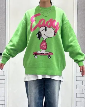 로데오 크라운 peanuts 콜라보 니트탑 스누피 SNOOPY
