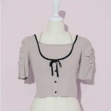 pium 바이컬러 레이어드 니트탑