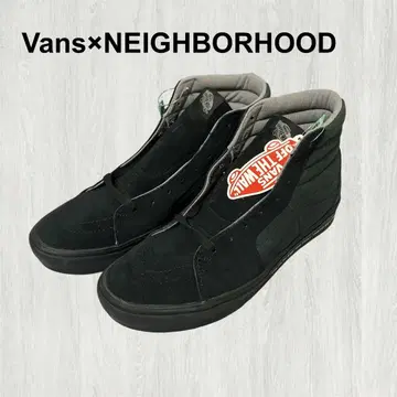 [ 레어 ] 콜라보 Vans 네이버후드 스케이트 하이 SK8 블랙