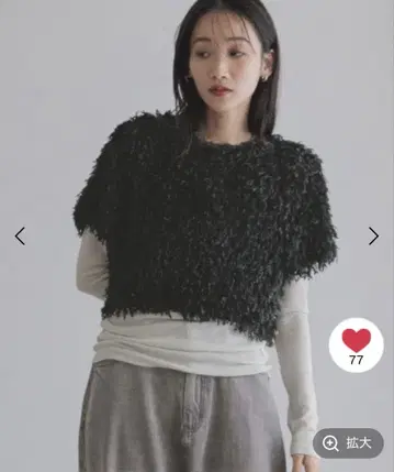 LOWRYS FARM 긴팔 T셔츠 2WAY 프린지 페더 상의 세트