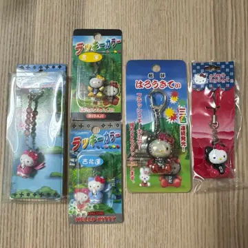 지역 한정 키티 카나자와, 히다 지퍼 마스코트 키링 세트 새상품