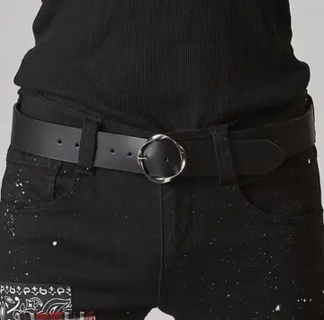 NOID. 카우 가죽 벨트 블랙