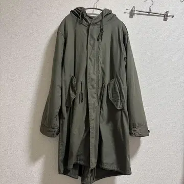 Houston 올리브색 롱 기장 모즈 코트
