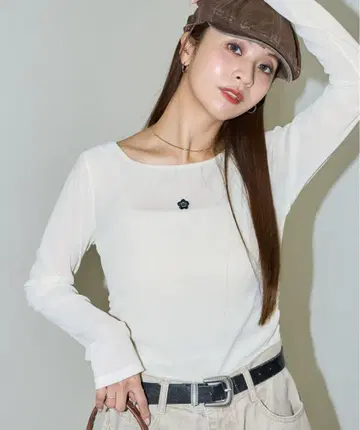 [ 새상품급 ] MARY QUANT x PUBLUX 시어 벨로아 상의