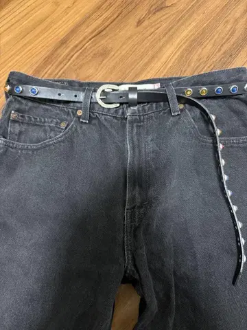 내로우 스터드 벨트 브라이들 가죽