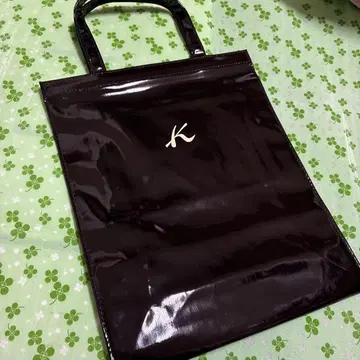 새상품 키타무라 에나멜 토트백 다크 브라운