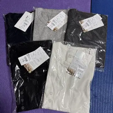 오가닉 코튼 롱 티셔츠 긴팔 5장 세트 새상품, 미사용, 미개봉