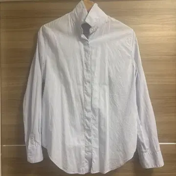 블루 긴팔 코튼 100% 셔츠