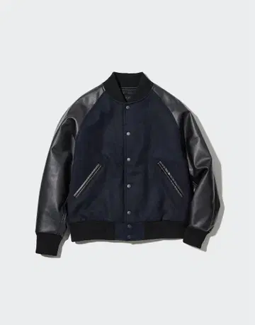 UNIQLO 네이비 블랙 바시티 자켓