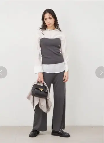 새상품 미라 오웬 시어 블라우스 니트 베어 팬츠 3점 SET 셋업