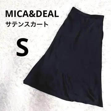 마이카&딜 MICA&DEAL 새틴 스커트 블랙 S 광택 고급