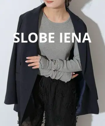 [SLOBE IENA] 골지 리브 크루넥 티셔츠 그레이