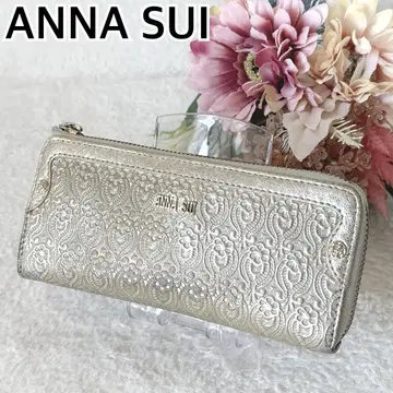 ANNA SUI 장지갑 꽃무늬 엠보 금전운 업 고급스러움 라운드 지퍼