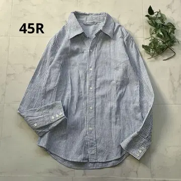 새상품급 45R 45rpm umii908 코튼 스트라이프 셔츠 사이즈 2
