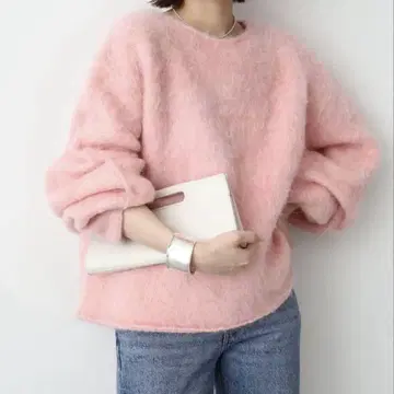 슬로브 이에나 모헤어 알파카 샤기 니트 크루넥 풀오버