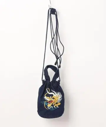 HOUSTON EMB DENIM EFFECT BAG 드래곤 복조리 백