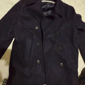 울 피 코트 다크 네이비 3종 세트