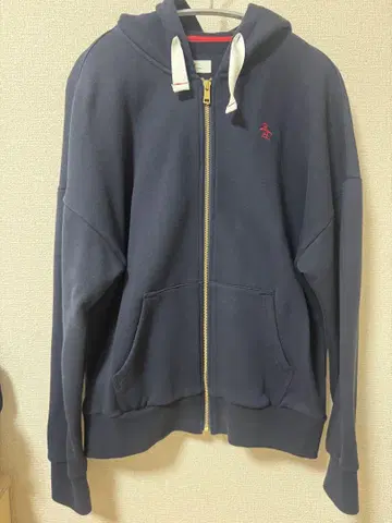 Munsingwear 네이비 풀 집업 후드티 L