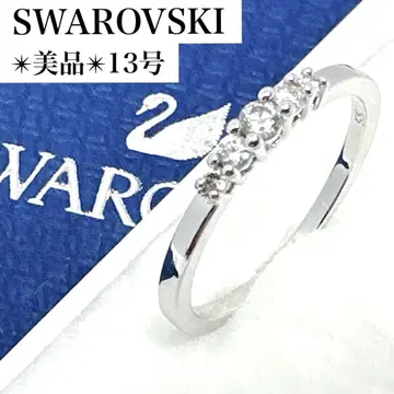 새상품급 스와로브스키 55/약 13호 반지 클리어 크리스탈 실버계