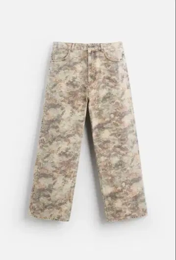 ZARA 대비 프린트 팬츠 M 데님 페인터 팬츠 밀리터리