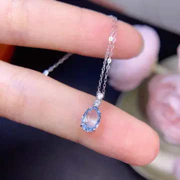 천연 아쿠아 마린 펜던트 ( 약 5 x 7mm )