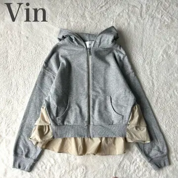 뱅 vin 새상품급 이소재 절개 도킹 지퍼 후드티 페플럼 긴팔