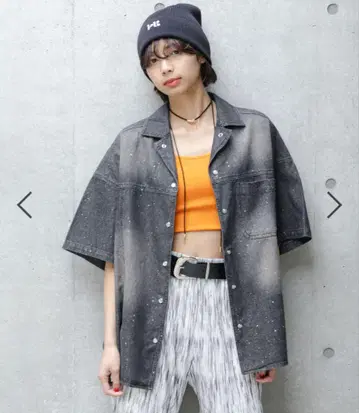 PAGEBOY 스퀘어 데님 카이킨 셔츠 새상품