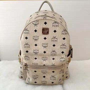 MCM MCM 백팩 로고 백 베이지 스몰
