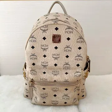 MCM MCM 백팩 로고 백 베이지 스몰