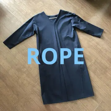 [새상품급] 2way 로페 ROPE 코쿤 네이비 V넥 롱 원피스