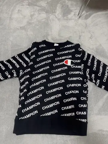 CHAMPION 로고 프린트 맨투맨 M 블랙