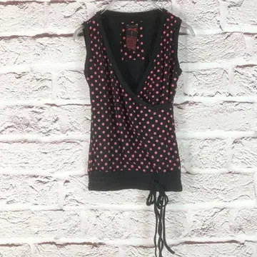 zz2878:PUNK ORG STYLE 슬리브리스 도트 M