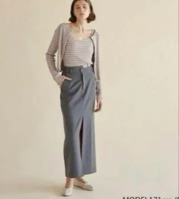 searoomlynn Waist 어시멘틀리 슬릿 스커트 그레이 s