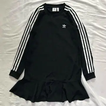 adidas 프릴 원피스 튜닉 블랙 쓰리 스트라이프