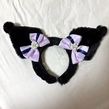 산리오 쿠로미 KUROMI 귀 머리띠 보라색 리본 포함 한정품