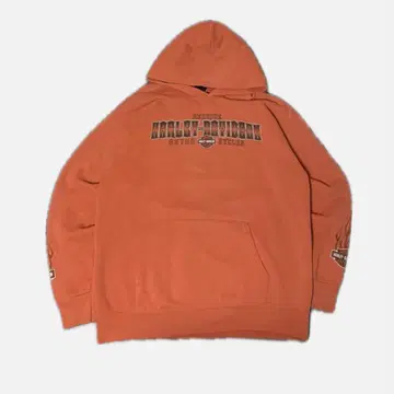 할리데이비슨 후드티 페이드 소매 프린트 파이어 프레임