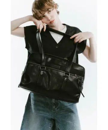 Knuth Marf 스쿨 스타일 레더 백
