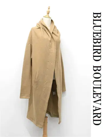 I325/BLUEBIRD BOULEVARD 가운 코트 속기모 베이지