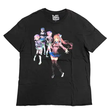 두근두근 문예부 official print tee 사이즈 L 블랙