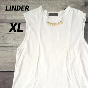 레어 린 탱크탑 자수 FRIEND USA제 화이트 XL