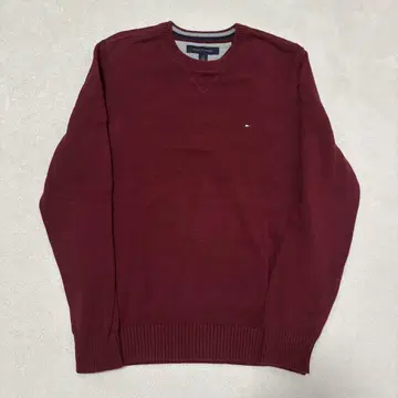 타미힐피거 니트 스웨터 버건디 L 사이즈