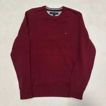타미힐피거 니트 스웨터 버건디 L 사이즈
