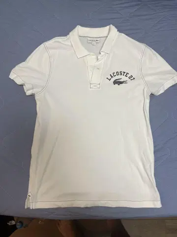 LACOSTE 화이트 피케 셔츠