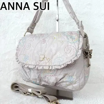 컨디션 최상 ANNA SUI 숄더 2way 자수 퀼팅 버터플라이